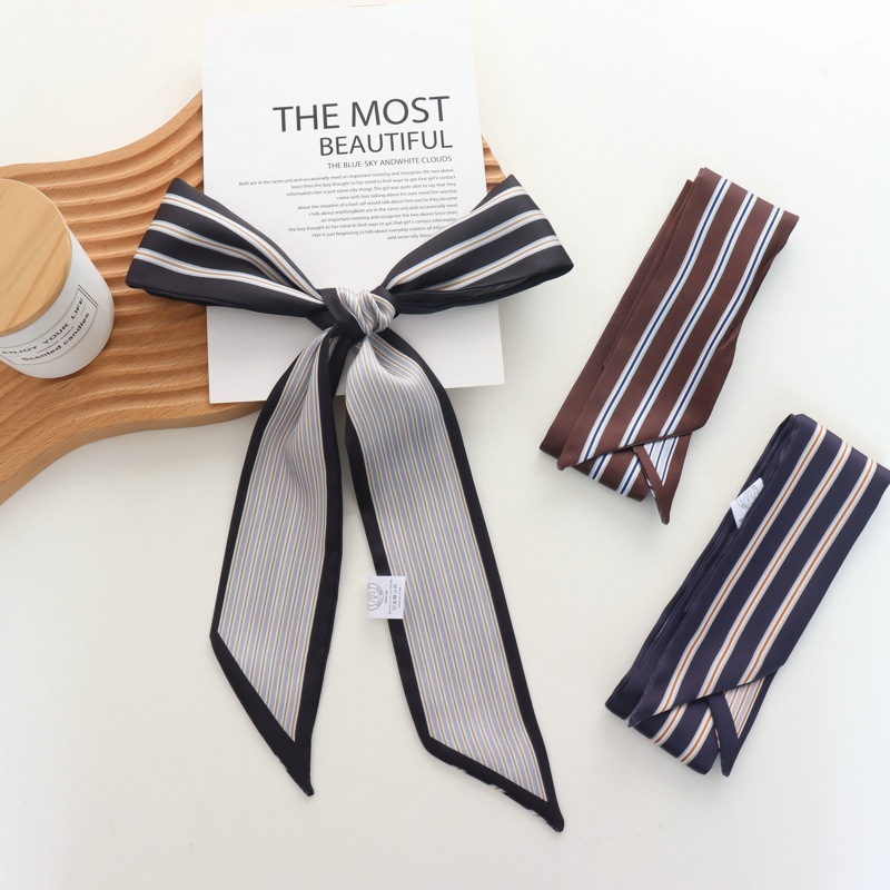 Silk Tie Striped - 2025, neuer gestreifter kleiner Seidenschal für