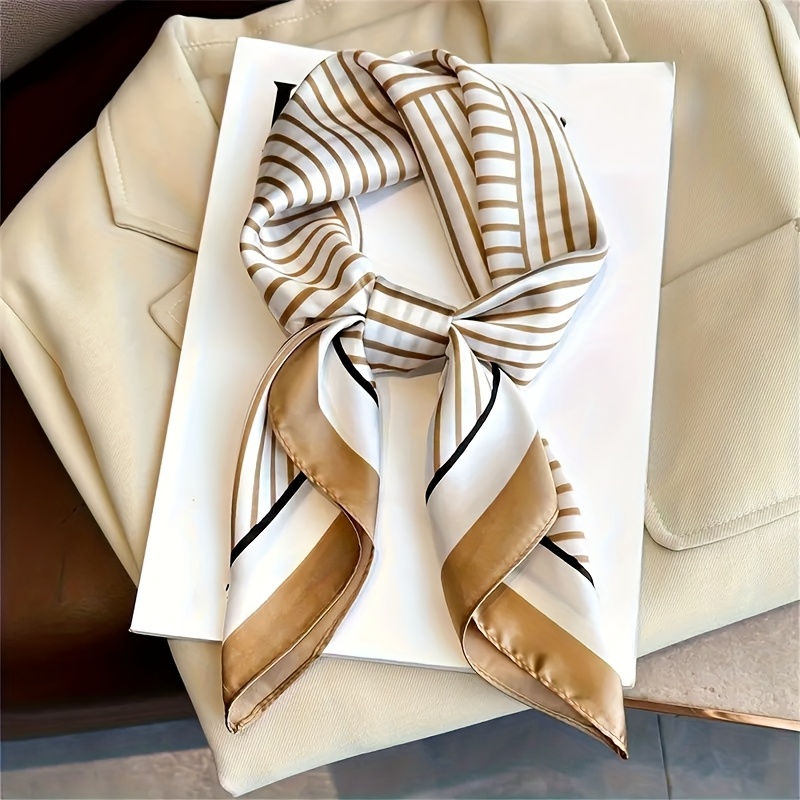 Scarf Silk Square - Luxus Marke Seide Streifen Designer Einfache